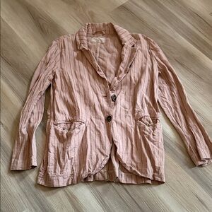 We The Free Blush Pink Striped Blazer